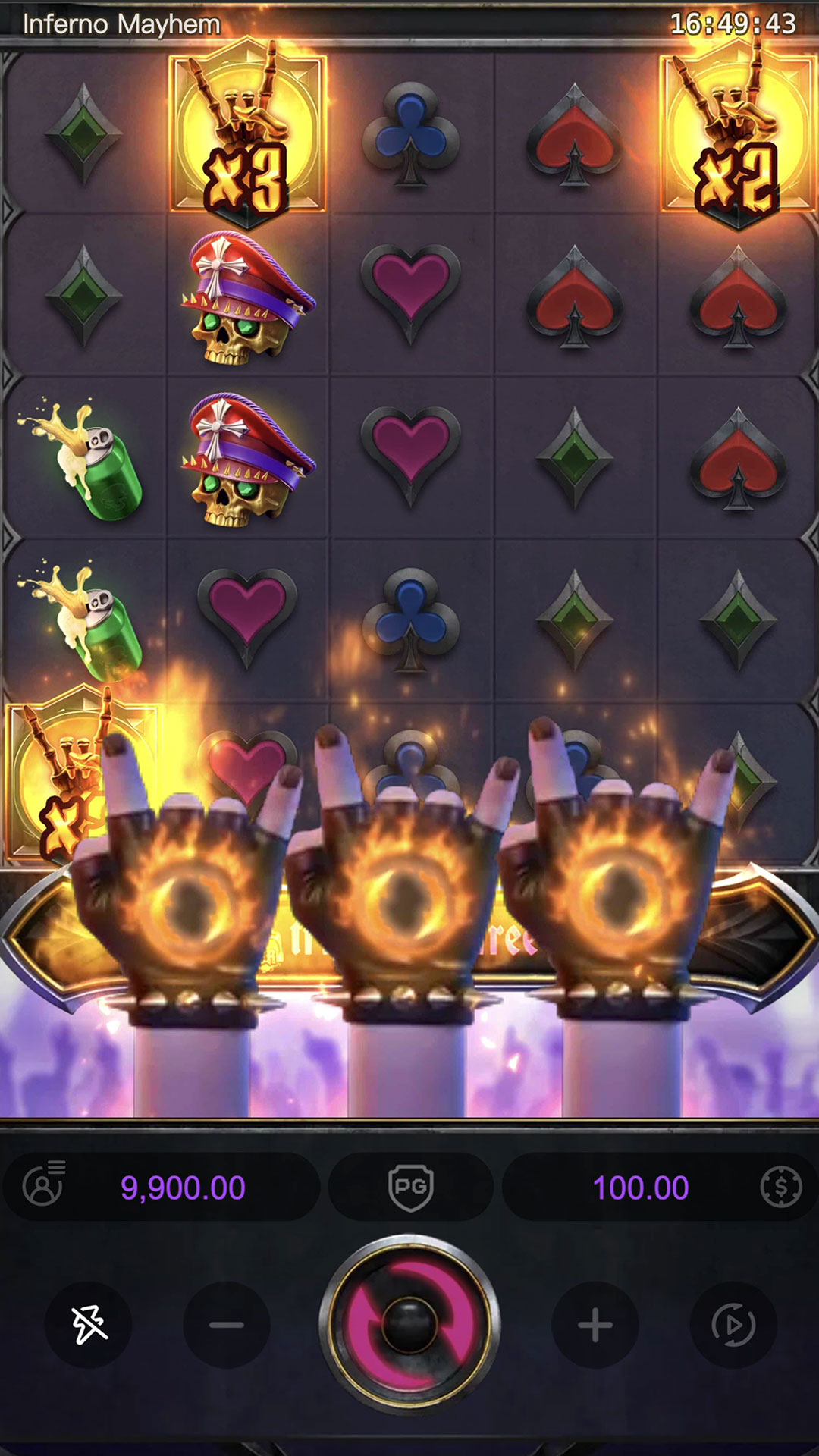 Inferno Mayhem Respin Feature - Wild com multiplicador x500 - PG Soft