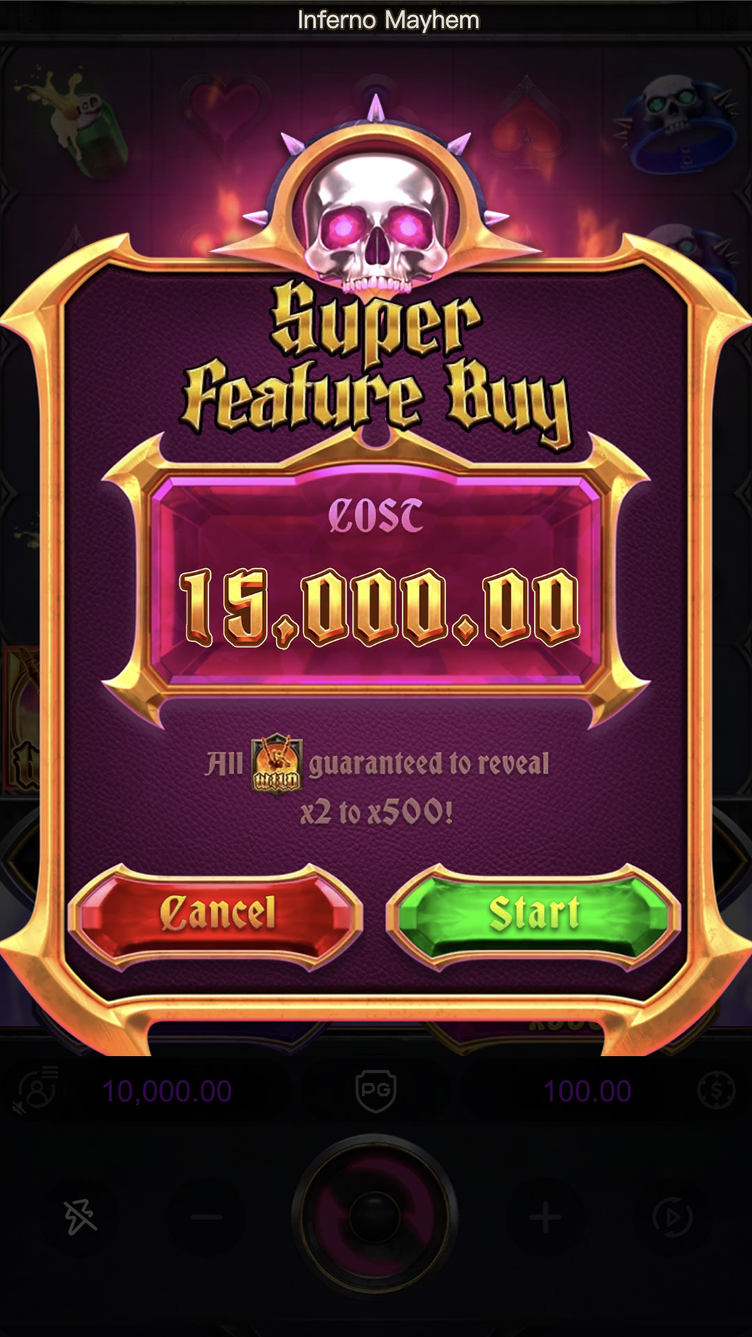 Inferno Mayhem Super Feature Buy 500x - Wilds garantidos x2 a x500